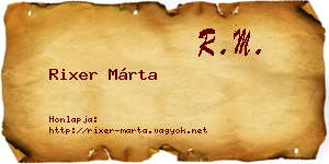 Rixer Márta névjegykártya