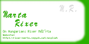 marta rixer business card